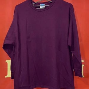 Champion Long Sleeve Shirt Purple Extra Large NWOTag No Flaws Blank solid.